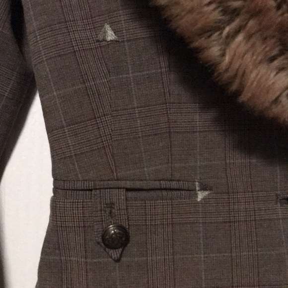 Guess Jeans Authentic Stretch Cropped Plaid Small Blazer - Picture 3 of 4